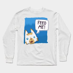 Feed Me! [Flame Point Cat With A Blue Background] Long Sleeve T-Shirt